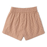 Organic Eyelet Flutter Top And Shorts Set - Clay Eyelet
