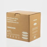 Glass Containers with Flexible Silicone Lids - Set of 3