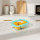 Glass Containers with Flexible Silicone Lids - Set of 3