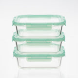 Glass Containers with Flexible Silicone Lids - Set of 3