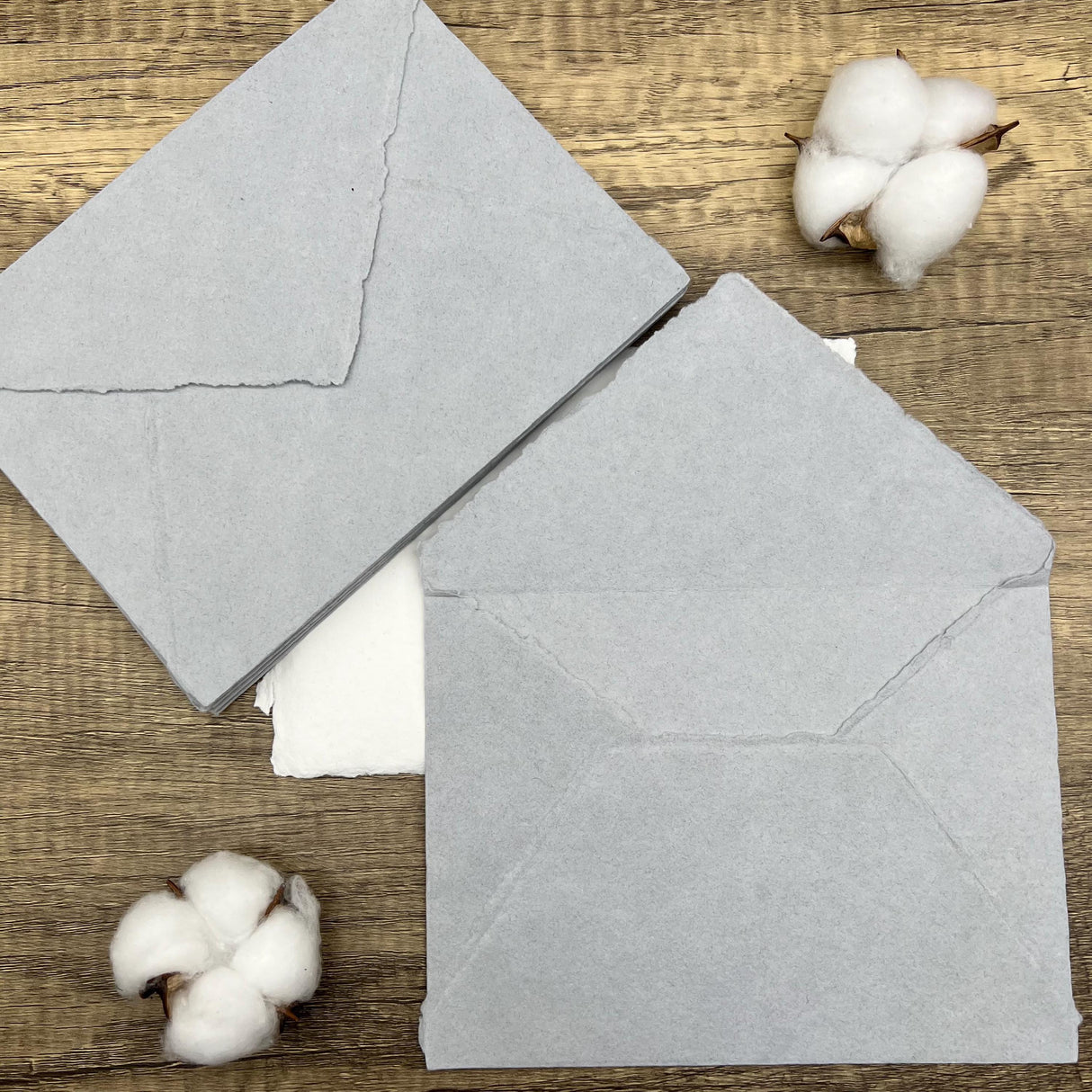 Dove Gray Handmade Cotton Envelopes (Set of 10)