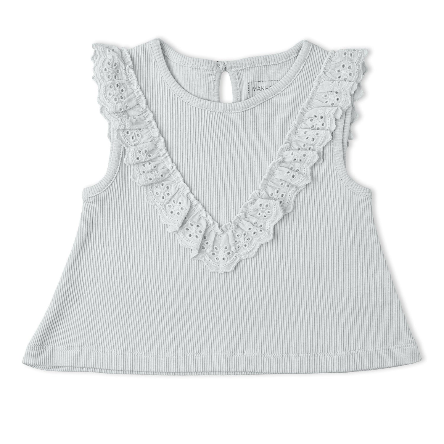 Organic Ruffle Top & Shorts Set - Fog