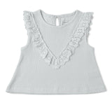 Organic Ruffle Top & Shorts Set - Fog