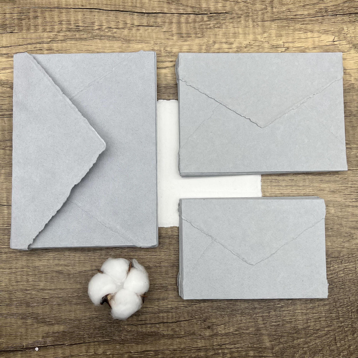 Dove Gray Handmade Cotton Envelopes (Set of 10)
