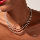 Lab Grown White Sapphire Tennis Necklace