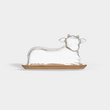 Hand-Blown Cow Butter Dish