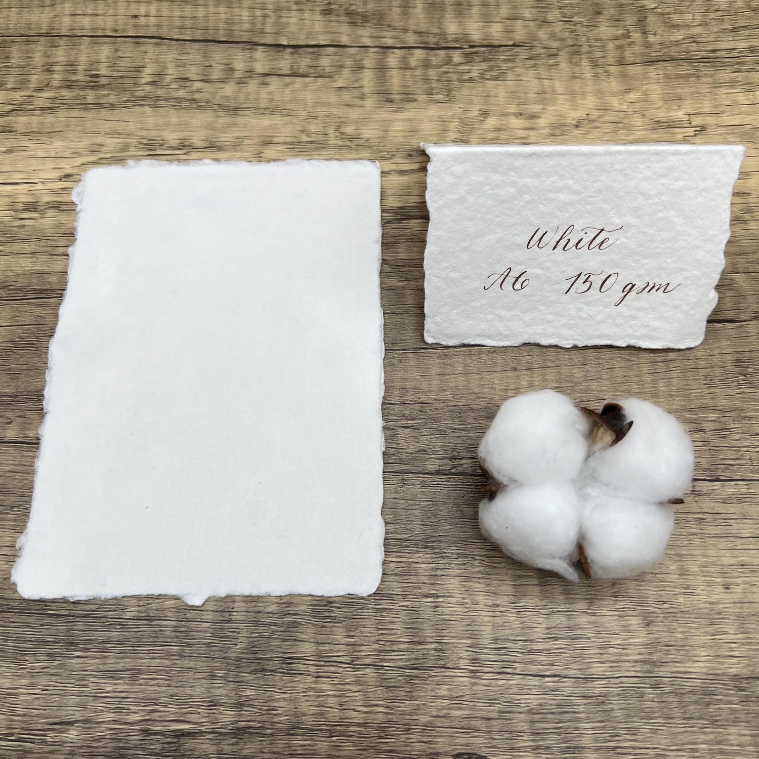 White 150gsm Handmade Cotton Paper (Set of 10)