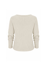 Jules Waffle Knit Organic Cotton V-Neck Pullover