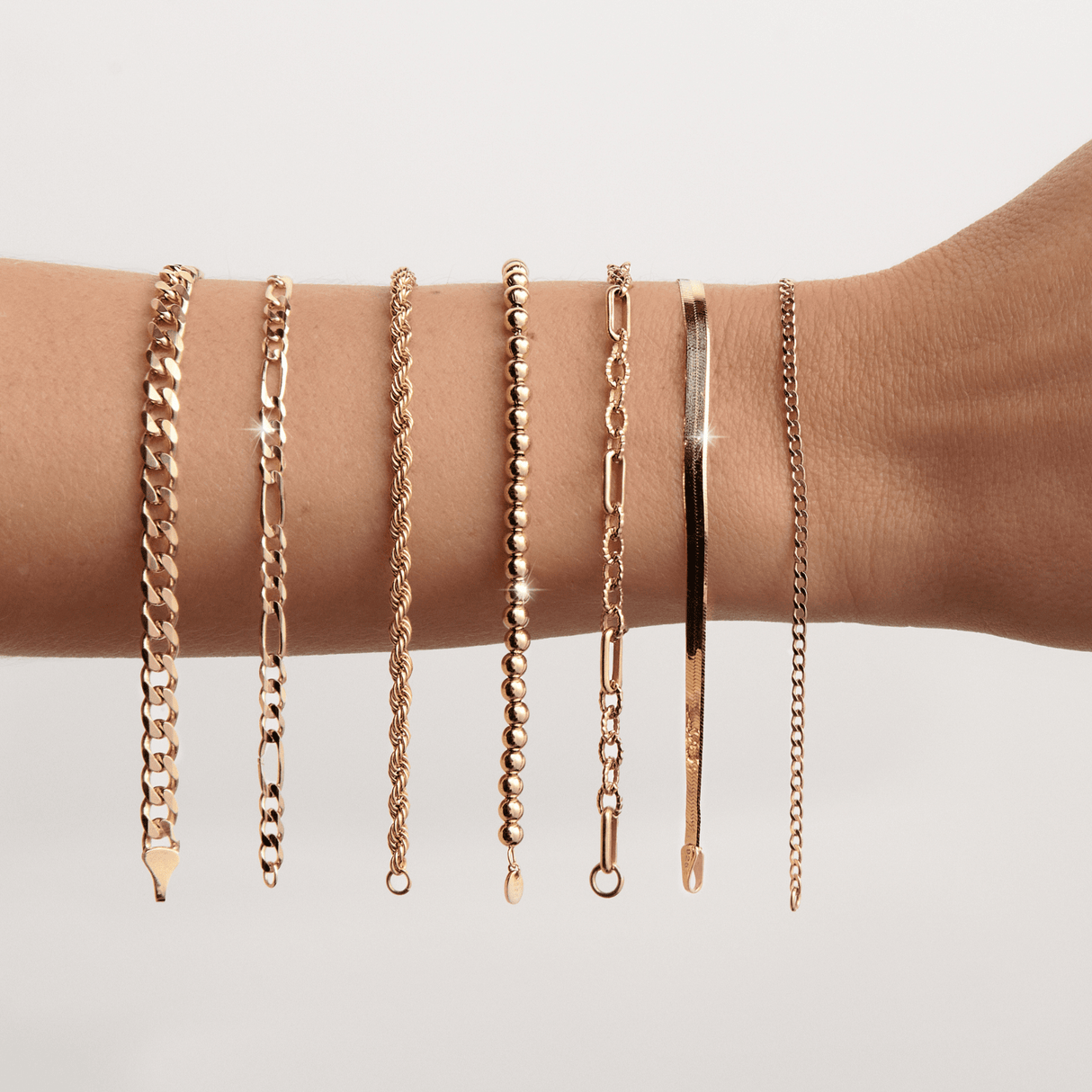 Large Gold Figaro Chain Bracelet