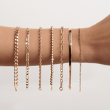 Large Gold Figaro Chain Bracelet