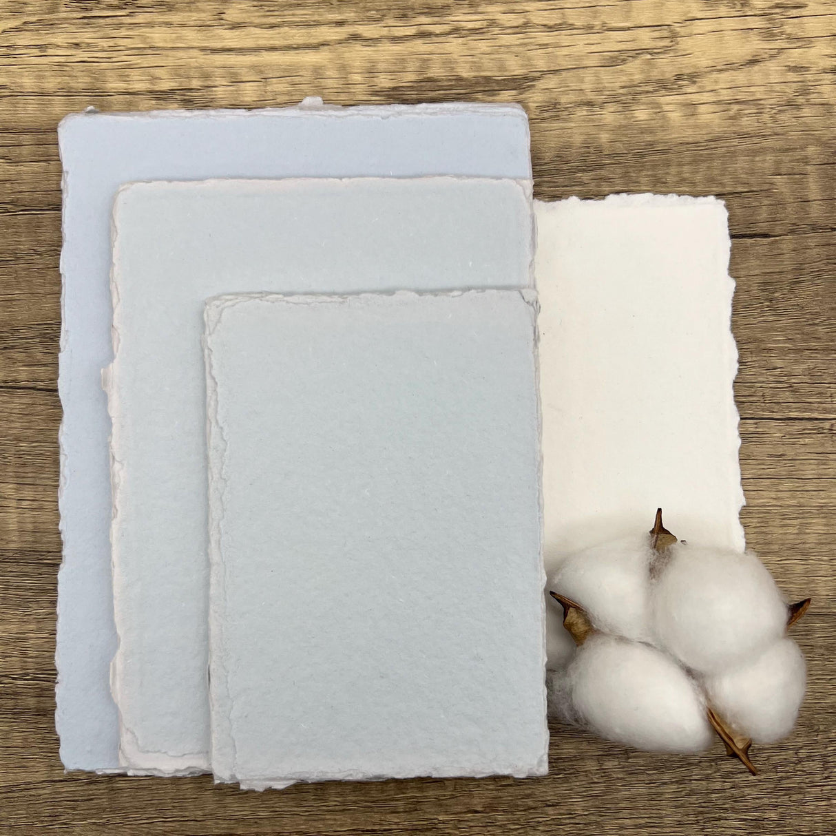 French Blue Handmade Cotton Paper (Set of 10)