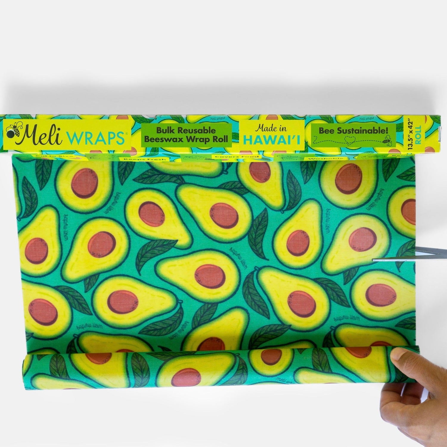 Beeswax Wrap Bulk Roll - Avocado Print