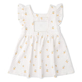 Organic Cutout Back Dress - Lemons