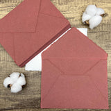 Brick Red Handmade Cotton Envelopes (Set of 10)