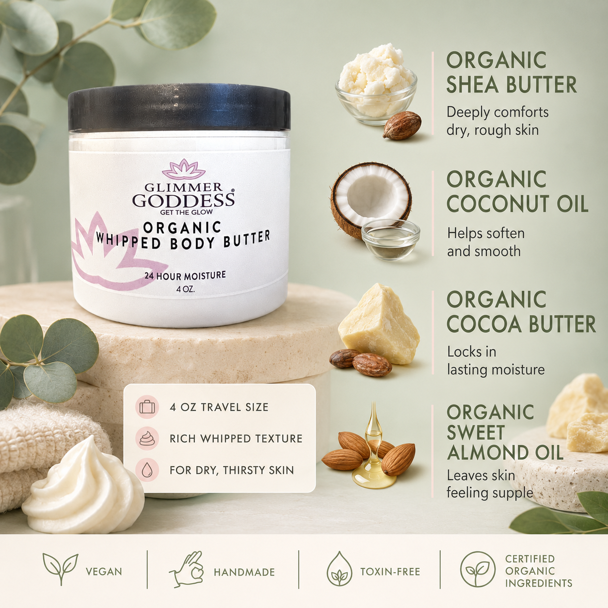 Organic Whipped Body Butter - 4 oz.