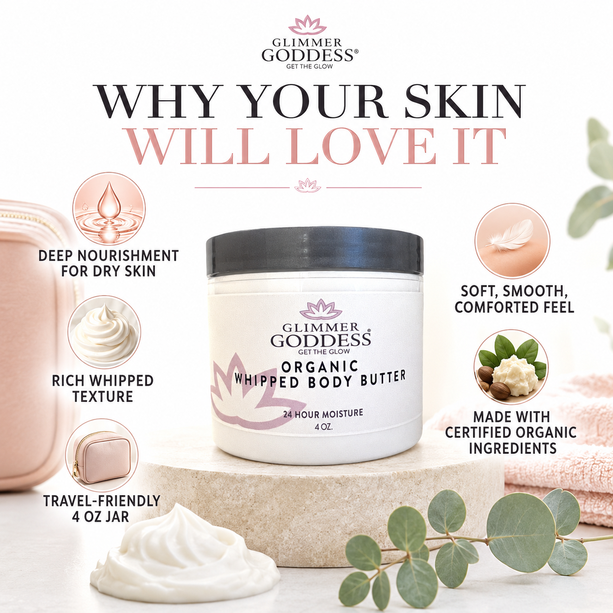 Organic Whipped Body Butter - 4 oz.