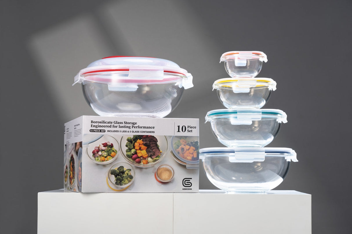 Borosilicate Glass Mixing Bowl Set (5 Bowls)