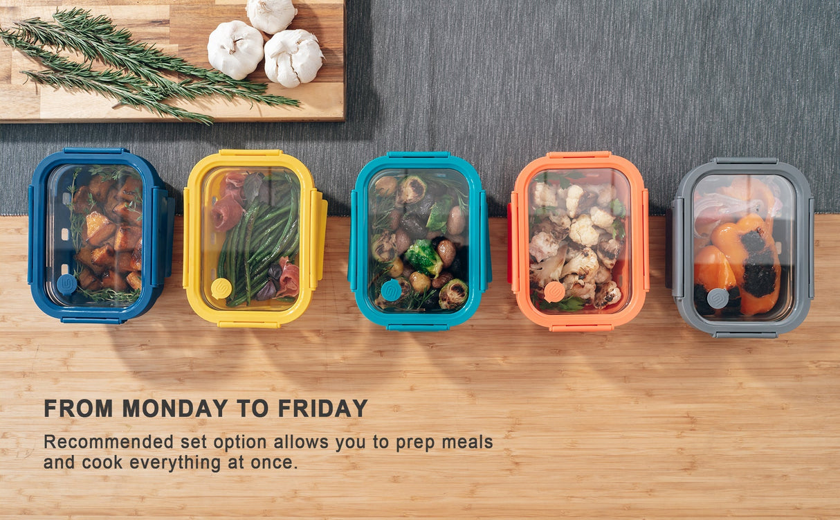 Multicolor Glass Storage Set