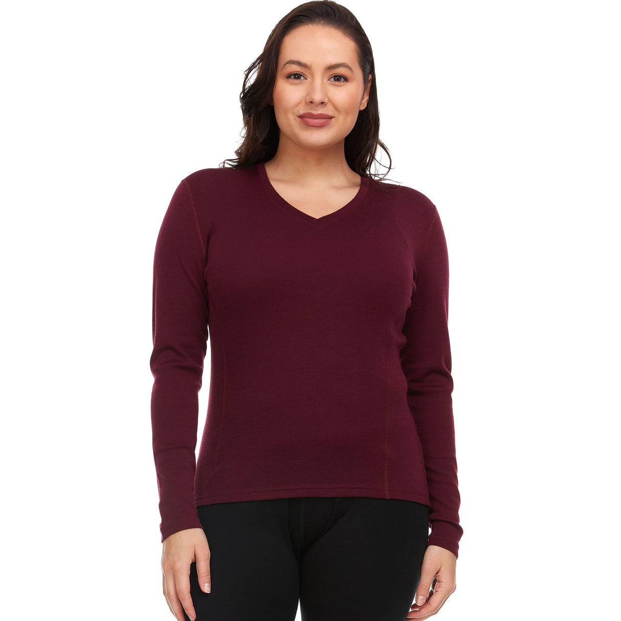 Midweight - Women's Long Sleeve V-Neck Sweater 100% Merino Wool