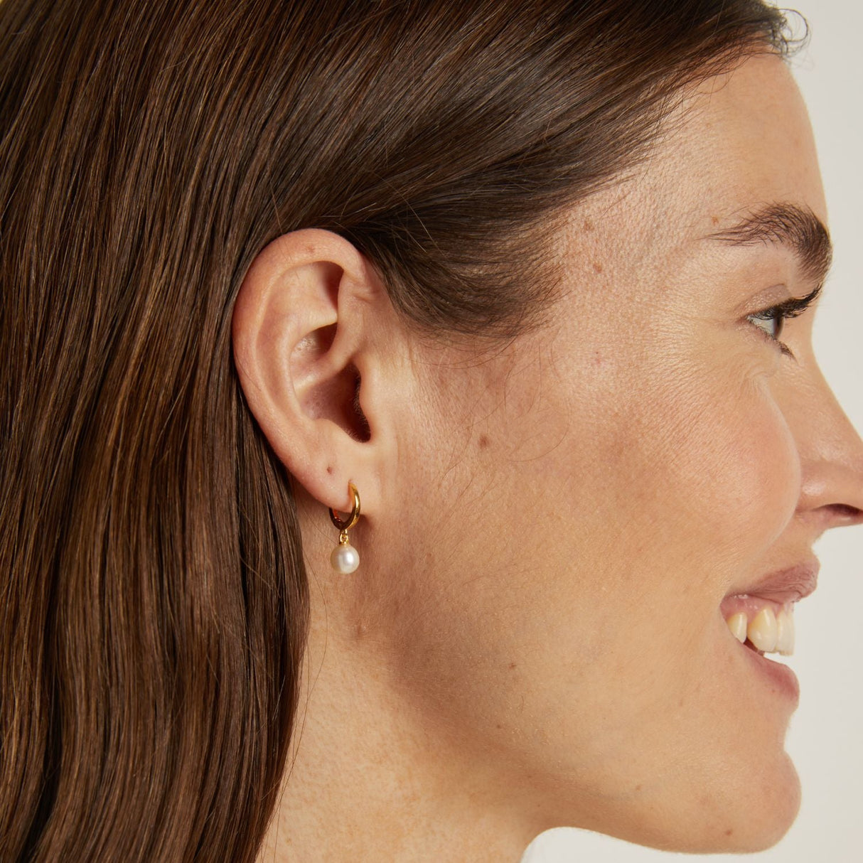 Pearl Huggie Earrings