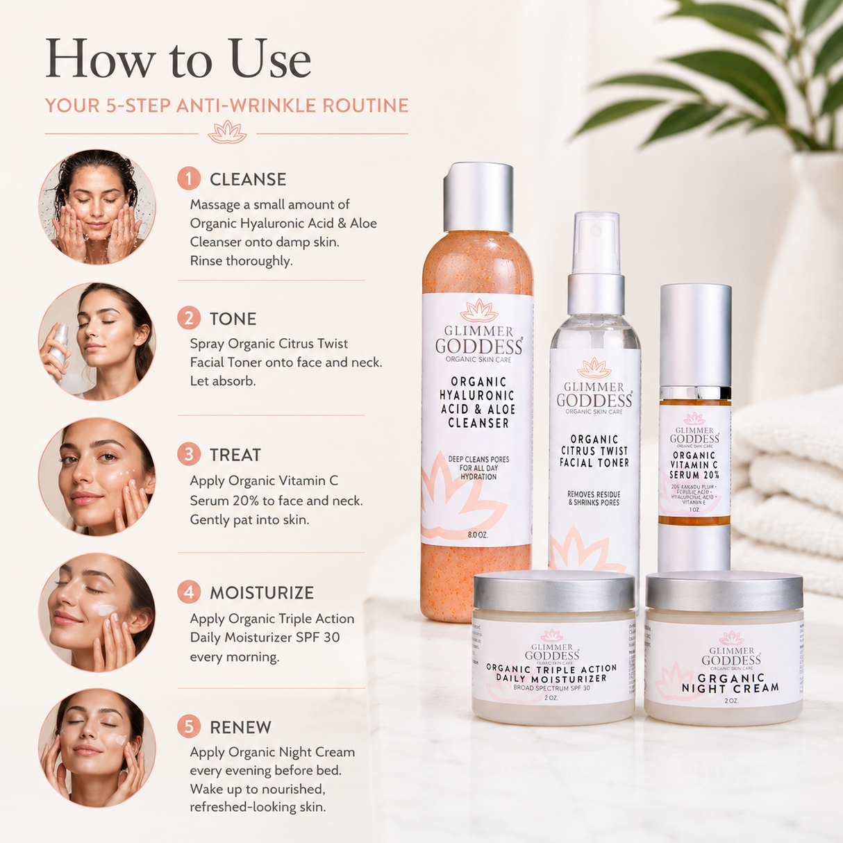Organic Anti-Wrinkle Solution 5 PC Kit