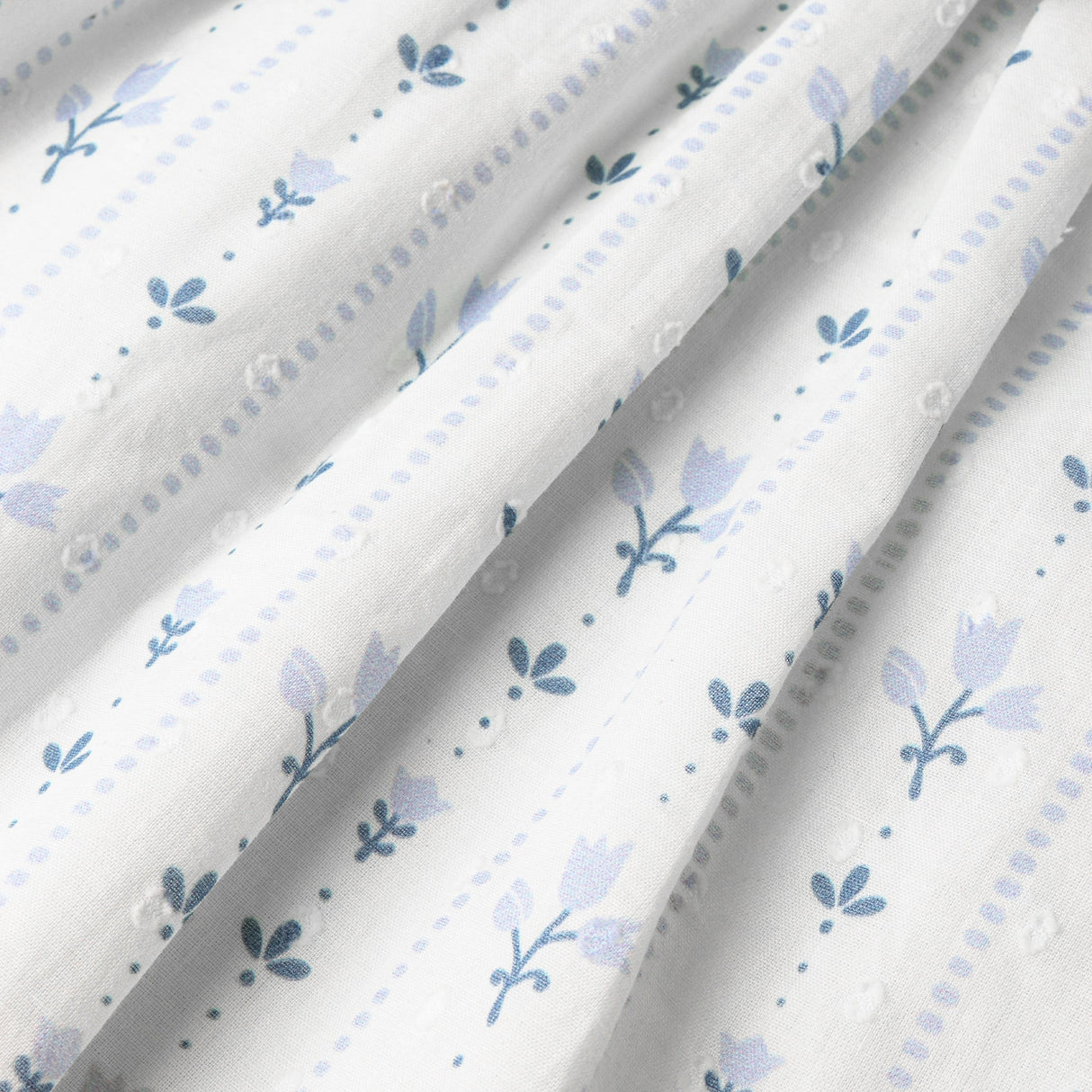 Organic Hair Bow Clip - Blue Vines