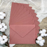 Brick Red Handmade Cotton Envelopes (Set of 10)
