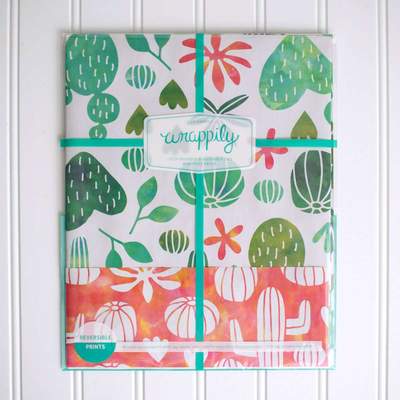 Watercolor Cactus • Double-Sided Eco Wrapping Paper • Everyday Edition