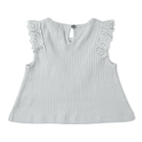 Organic Ruffle Top & Shorts Set - Fog