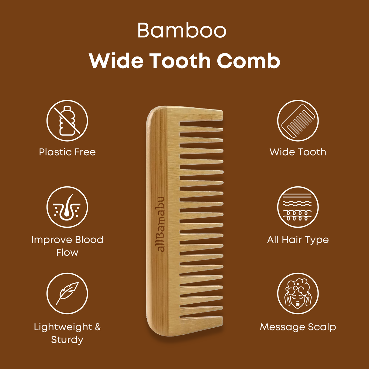Bamboo Wide Tooth Comb