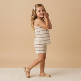 Organic Tank Top & Shorts Set - Terra Stripes