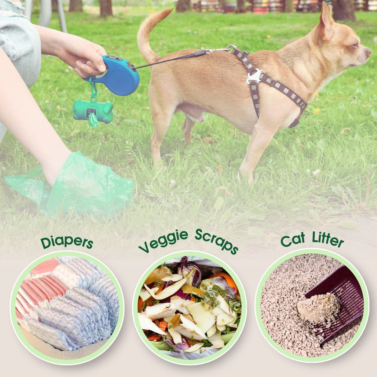 Handle Tie Dog Poop Bags