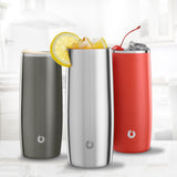 Stainless Steel Highball Cocktail Glass Set, Set of 2 - Steel