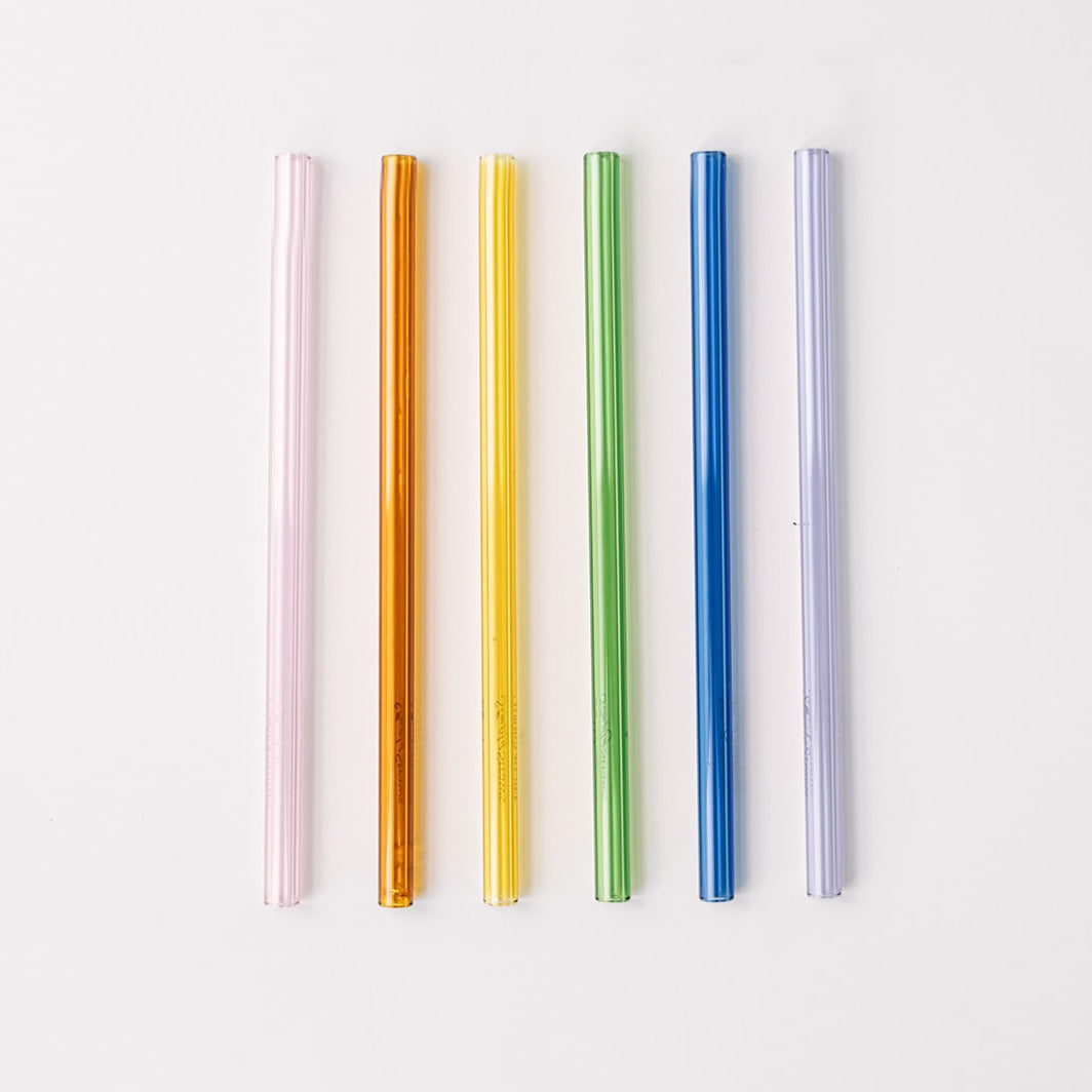 Classic 6" Glass Straw Set - Iridium