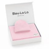 Luxe Collection 100% Organic Cotton Luxury Knit Baby Blanket + Hat Set with Gift Box