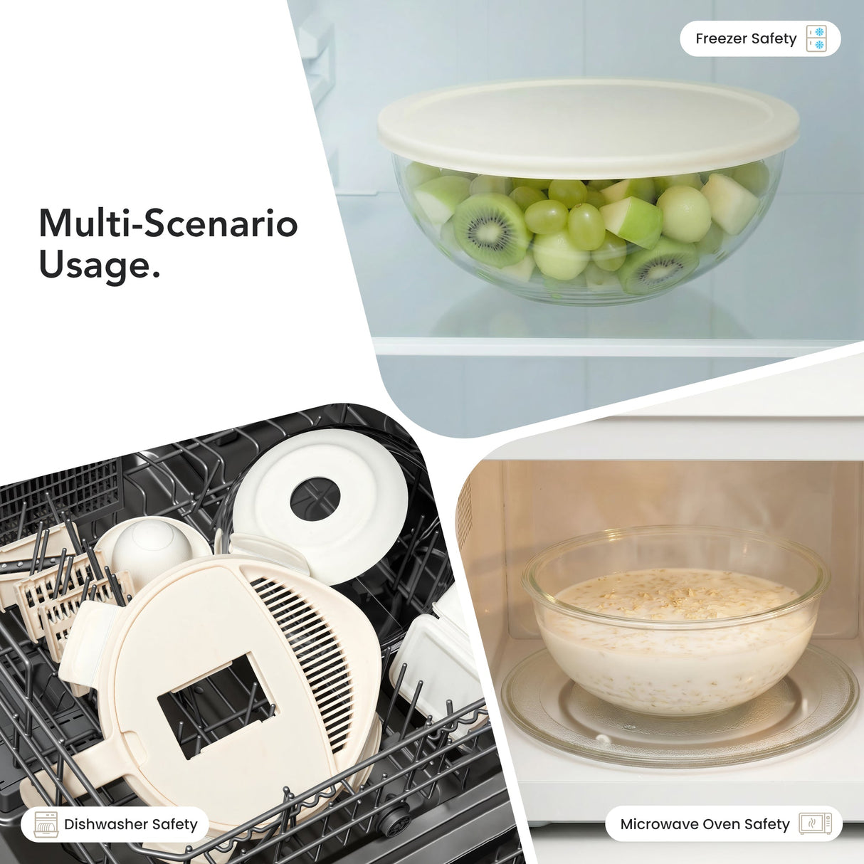 Multipurpose Glass Grater/Salad Bowl