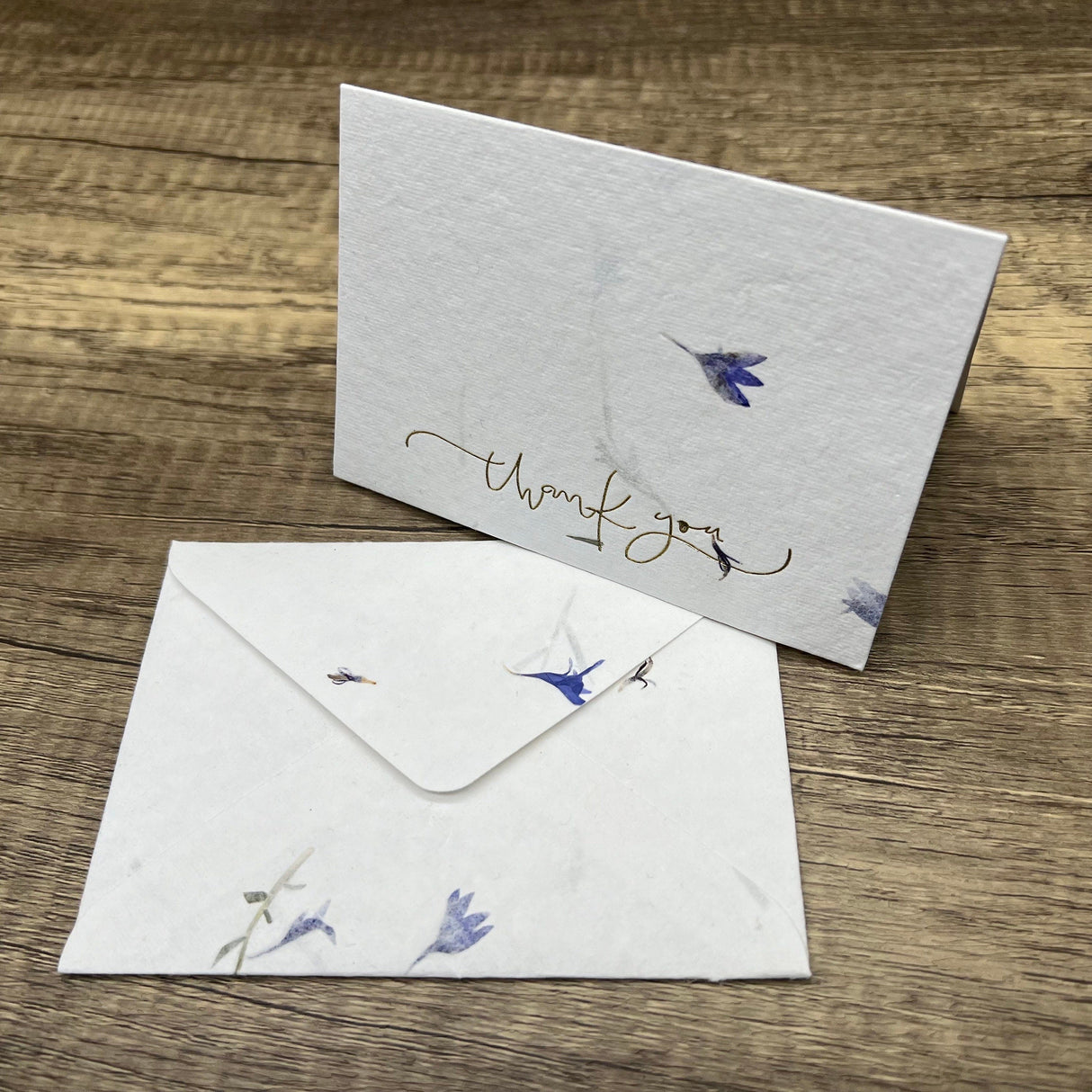 24 Piece Handmade Flower Petal Cotton Paper Thank You Card Set