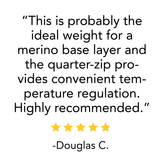 Midweight - Isolation Men's 1/4 Zip 100% Merino Wool