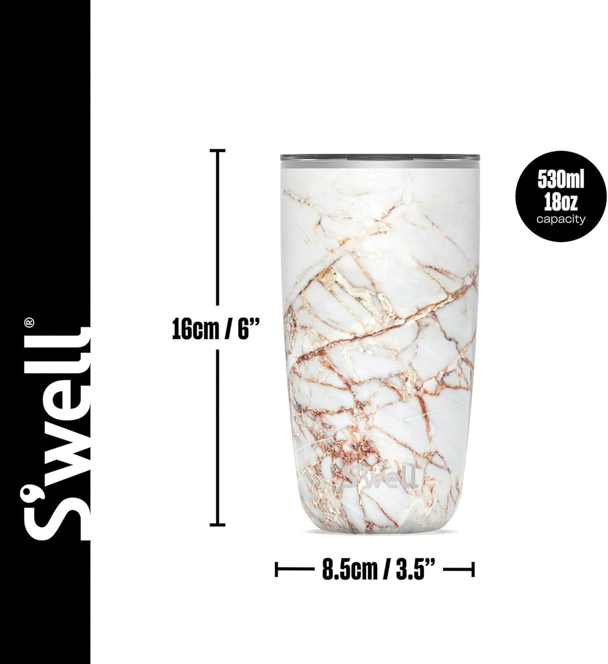 Pyrite Stainless Steel Tumbler with Lid – 18 oz