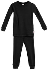 Kid's Organic Cotton Snug Fit Pajama Sets-Seconds| Damage - Black