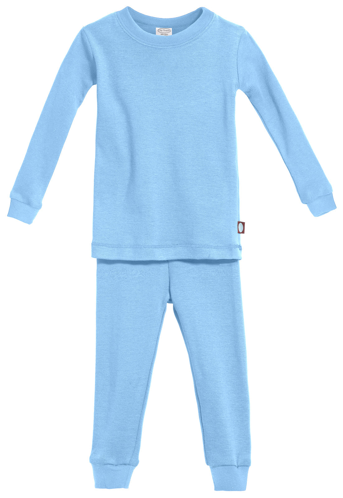 Kid's Organic Cotton Snug Fit Pajama Sets-Seconds| Damage - Bright Light Blue