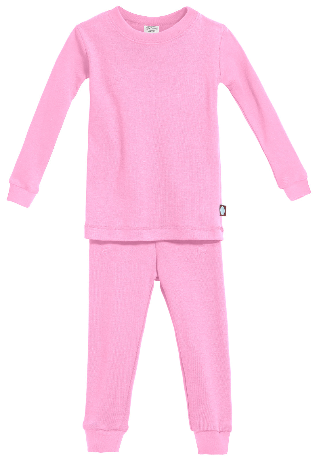 Kid's Organic Cotton Snug Fit Pajama Sets-Seconds| Damage - Medium Pink