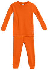 Kid's Organic Cotton Snug Fit Pajama Sets-Seconds| Damage - Orange
