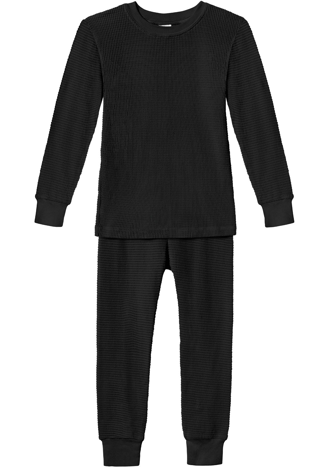 Boys and Girls 100% Cotton Soft & Warm Heavier Thermal Long John Set | Black