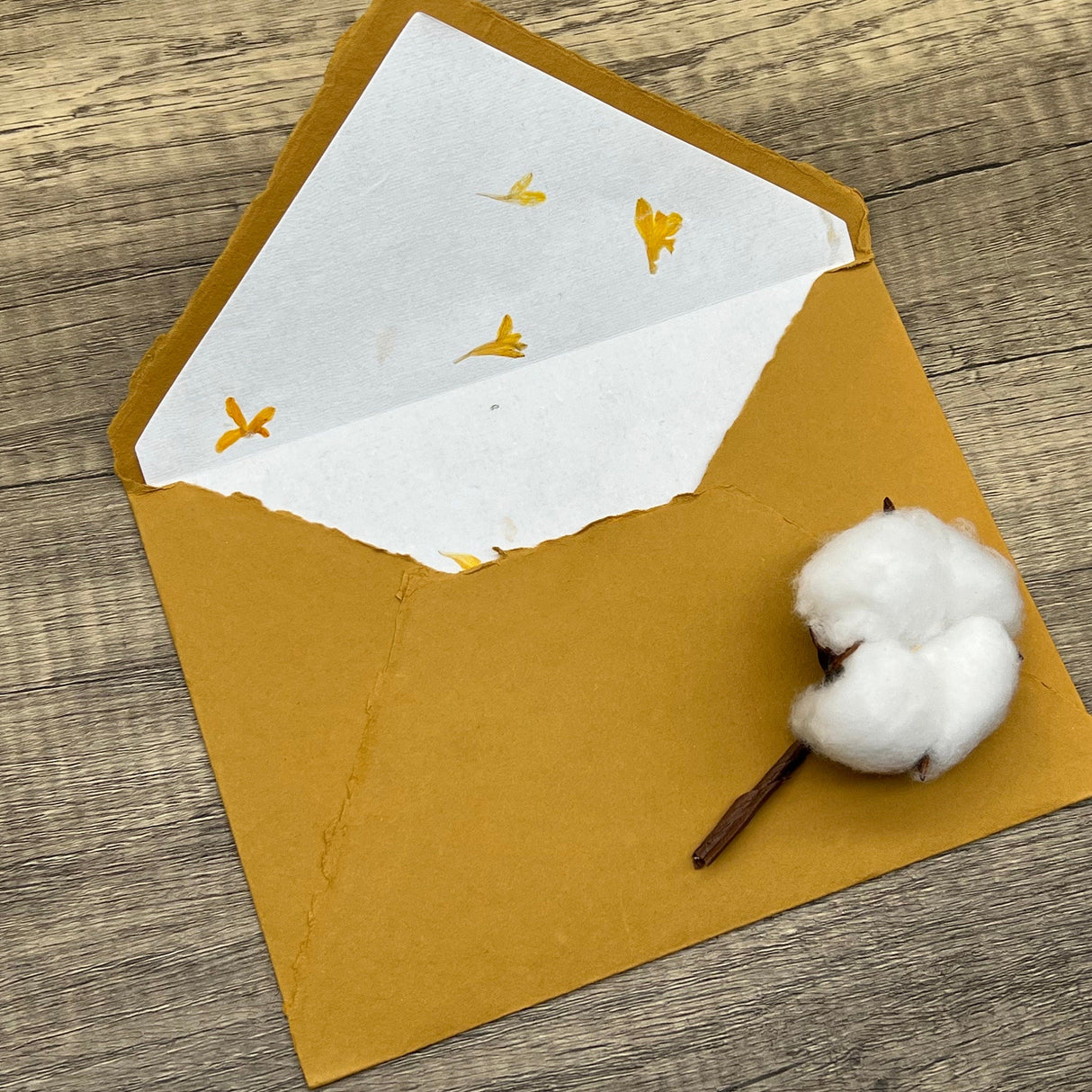 Gaillardia Flower Petal Cotton Paper Envelope Liners – Set of 10