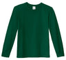 Boys Soft 100% Cotton Medium-Weight Long Sleeve Tee With Cuffs| Forest Green