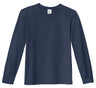Boys Soft 100% Cotton Medium-Weight Long Sleeve Tee With Cuffs| Midnight