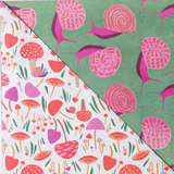 Mushrooms/Snails • Double-Sided Eco Wrapping Paper (Everyday Edition)