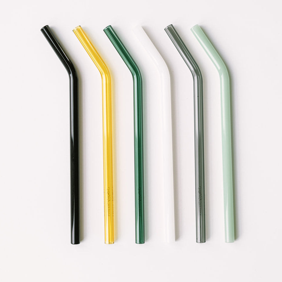 Classic 8" Glass Straw Set - Fjord Mist