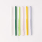 Wide 8" Glass Straw Set - Meadow